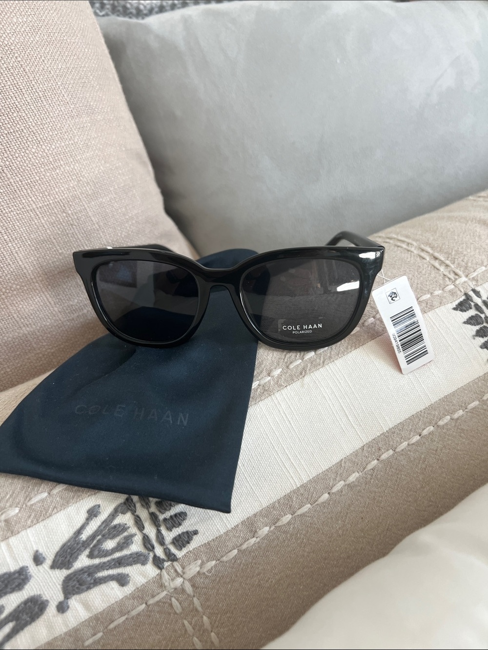 Cole Haan Black Gloss Cat-Eye Sunglasses - Picture 2 of 5